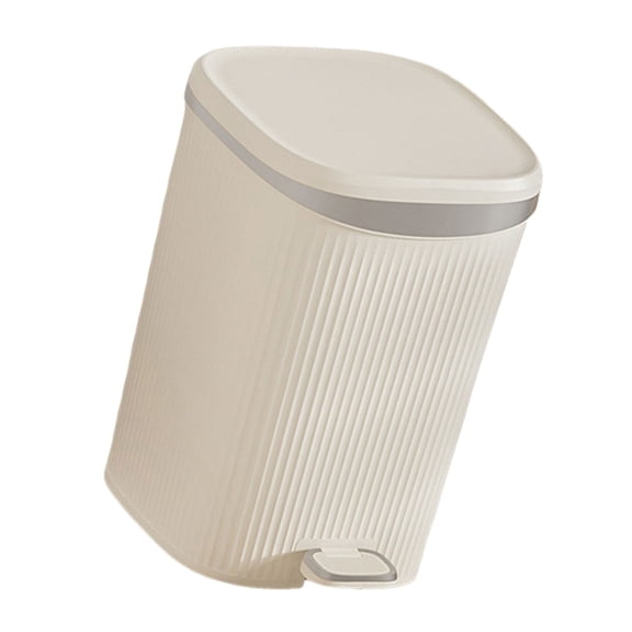Modern Foot Operated Garbage Bin with Sealed Lid to Odors, Wastebasket Step Trash Can Perfect for Home Office