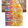 thumbnail image 1 of Modern Forest Burlap Cotton Table Runner 16x72 Inches Long, Abstract Colorful Tree Beanch Leaf Farmhouse Table Runners, Outdoor Dining Tablecloths Decor for Baby Shower/Party/Wedding, 1 of 6