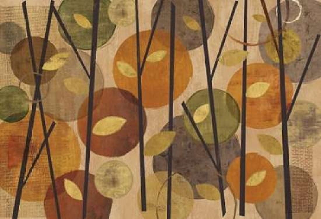 Modern Forest Circles Metallic Canvas Art - Veronique Charron (20 x 28)