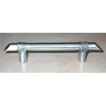 Modern Form Bar with leaf Motif Pull- Satin
