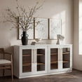 thumbnail image 1 of Modern Fort 2PCS Storage Cabinet with Glass Door, 31" Buffet Sideboard with Adjustable Shelves, Kitchen Pantry & Bedroom Furniture, Easy Assemble,White, 1 of 8