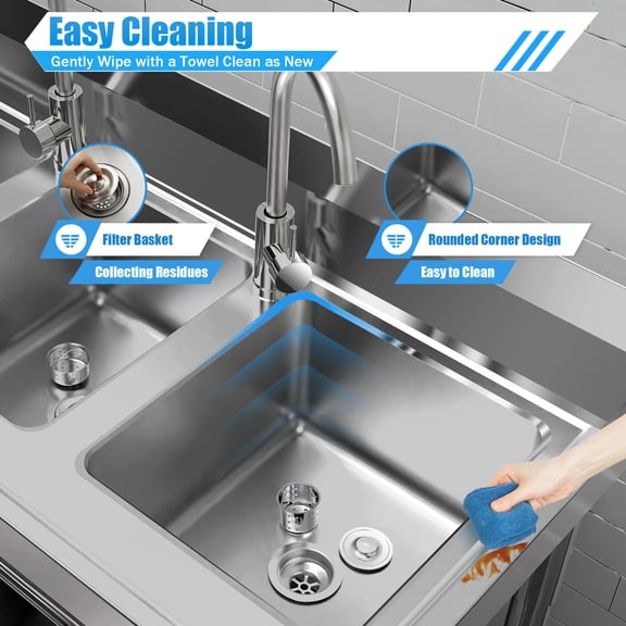 Modern Free Standing Easy Installation Rectangle Sinks Silver for Kitchens, Bathrooms and Farms