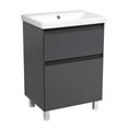 thumbnail image 1 of Modern Free standing Bathroom Vanity with Washbasin | Elit Graphite Gloss Collection | Non-Toxic Fire-Resistant MDF-48" (24+24)-Omega Collection R-line 32", 1 of 5