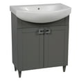 thumbnail image 1 of Modern Free standing Bathroom Vanity with Washbasin | Woodmix Gray Matte Collection | Non-Toxic Fire-Resistant MDF-28"-No Mirror Included, 1 of 2
