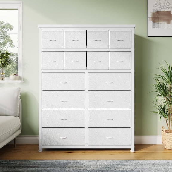 Modern Freestanding Dresser for Bedroom, Dressers & Chests of Drawers with 16 Drawers, Large Fabric Dresser for Storage and Organization