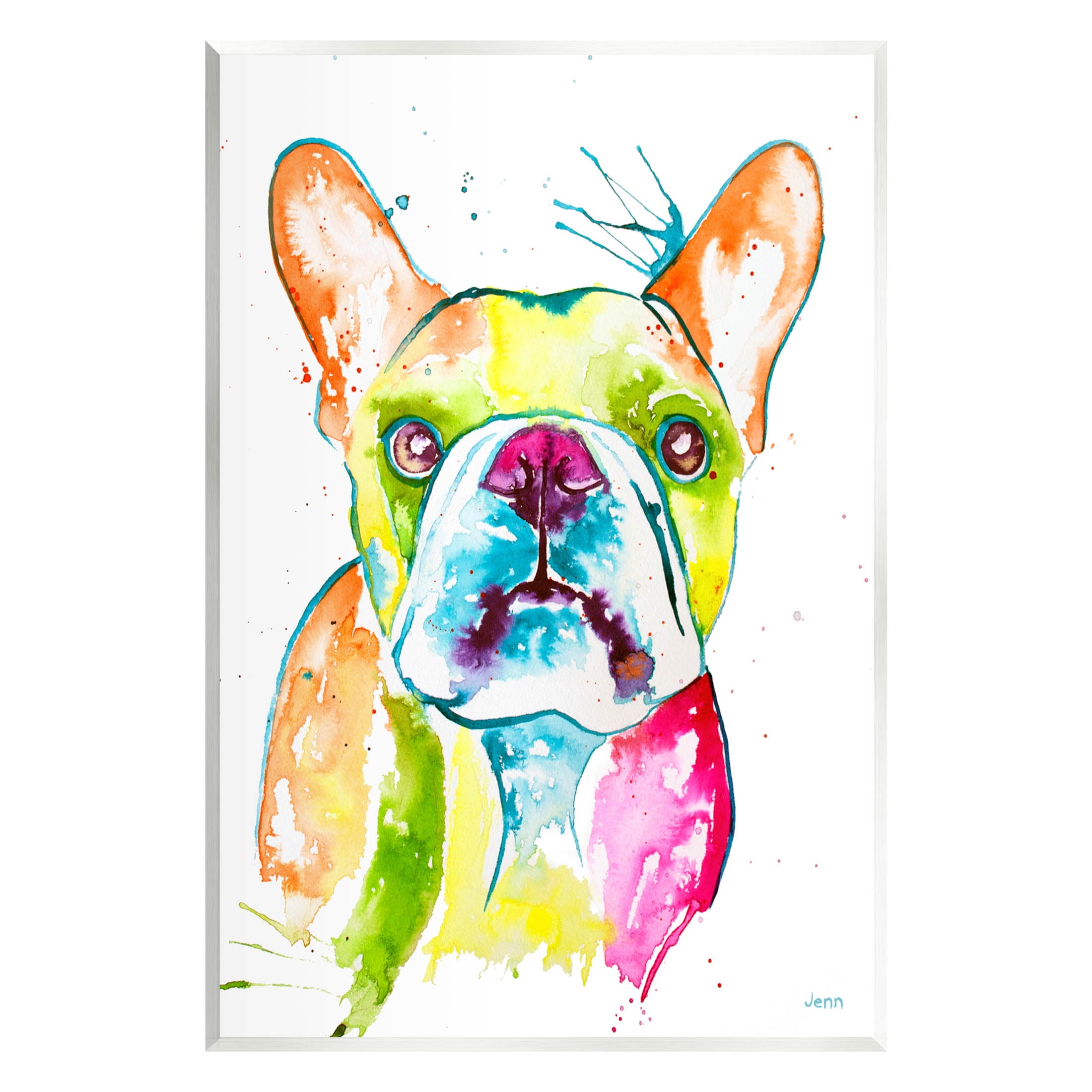 Modern French Bulldog Fun Portrait Animals & Insects Graphic Art Unframed Art Print Wall Art