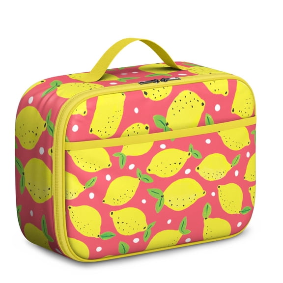 Modern Fresh Lemon Print Lunch Bag - Thermal Insulation, Lightweight & Spill-Resistant Interior