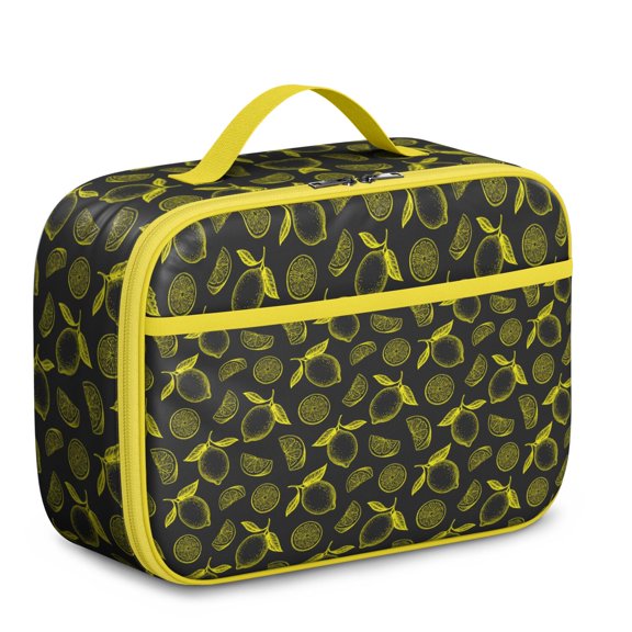 Modern Fresh Lemon Print Lunch Box - 8-Hour Thermal Retention, Leakproof & Lightweight