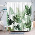 thumbnail image 1 of Modern Fresh Polyester Tropical Monstera Leaves Plants Shower Curtain Botanical Bathroom Decor 12 Hooks 72"W x 96"L, 1 of 6