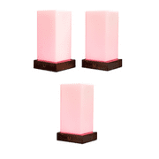 Modern Friendship Lamp - Tower Wood & Glass Design | Long Distance Touch Lamp | Relationship Gift | LuvLink (Set of Three, Walnut)