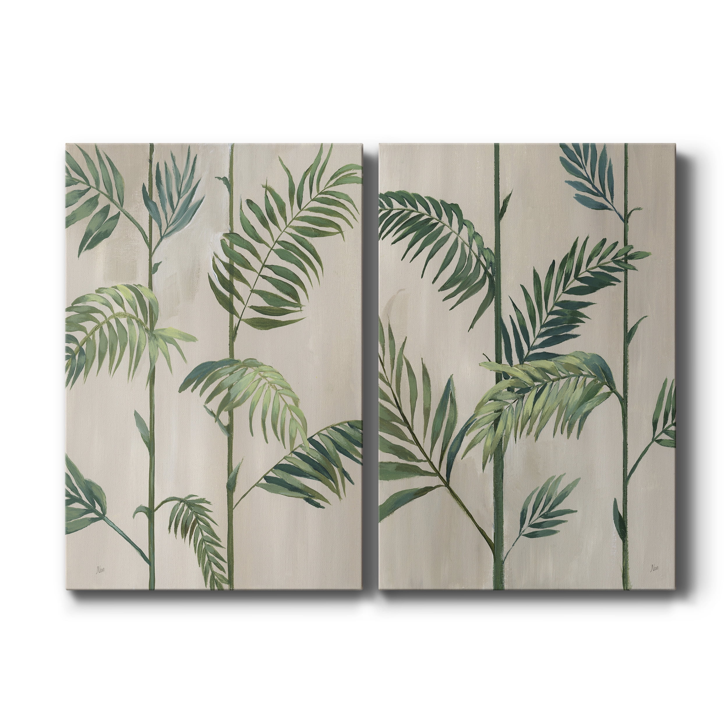 Modern Fronds II Premium Gallery Wrapped Canvas - Ready to Hang - Set of 2 - 8 x 12 Each