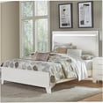 thumbnail image 1 of Modern Full Size Bed Frame with LED Headboard, White High Gloss Upholstered Platform Bed with Wood Slat Support, Faux Leather, 1 of 6