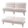 thumbnail image 1 of edx Stylish Futon Sofa Bed - Memory Foam Convertible Loveseat, Perfect Sleeper Convertible Futon Couch for Living Room, Corduroy Upholstery,Begie, 1 of 8