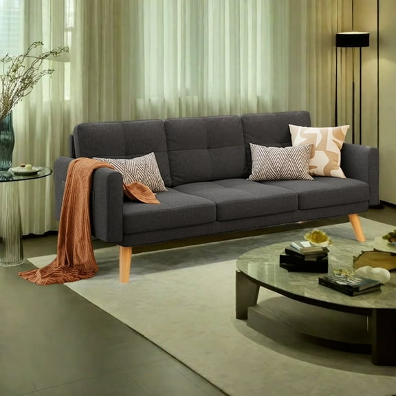 Sofa, Jolifa 68 Inch Modern Sofa with Large Pocket and 3 Seats for Home | Office, Dark Gray