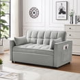 thumbnail image 1 of Modern Futon Sofa Couch with Pull Out Bed, Velvet Fabric Sleeper Fold Reclining Convertible Sofa Bed with Pockets for Living Room, Bedroom, Gray, 1 of 6