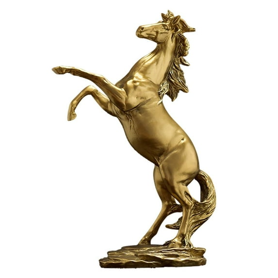 Modern Galloping Horses Statue Decoration Collection, Colorful Horse Figurine Decoration Decor Animal Sculpture for Bedroom Bedside Living Room , Gold
