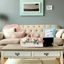 Modern Galvanized Steel Window Sill Planter Box - White 16" L x 3.25" W x 3.5" H for Indoor and Outdoor Plants