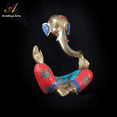 thumbnail image 1 of Aradhya Arts Brass Ganesh Statue, 7.87 inches Decorated Meditation Sculpture for home décor, offices and all other occasions, 1 of 4