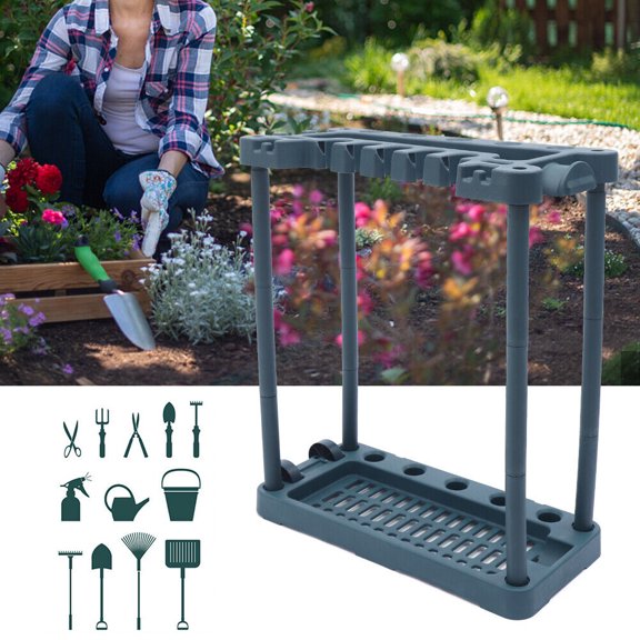Modern Garage Tool Rack Broom Mop Holder Garden Lawn Utility Storage Stand Organizer for Gardens, Homes
