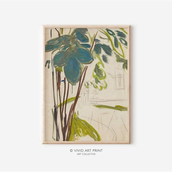 Modern Garden Abstract Wall Art, Minimalist Botanical Home Decor, Vivid Art Print Mb-325 Wall Art, Modern Wall Decor, 8x12 UNFRAMED