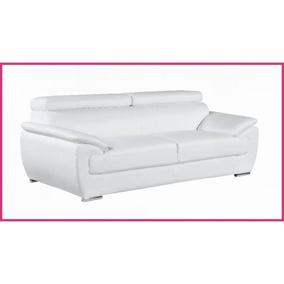 Modern Genuine Leather Sofa with Kiln-Dried Hardwood Frame & High-Density Foam for Living Room