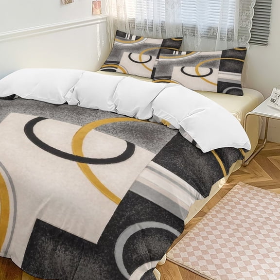 Modern Geometric 3D Set Duvet Cover Quilt Cover Theme for Twin Size