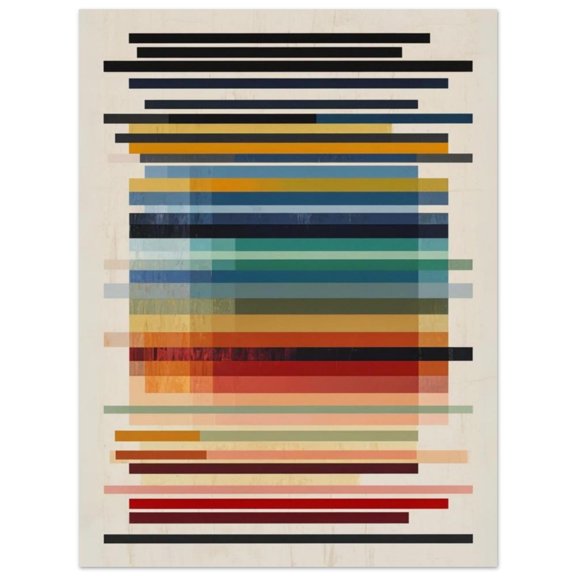 Modern Geometric Abstract Colorful Horizontal Stripes Classic Poster