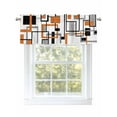 thumbnail image 1 of Modern Geometric Abstract Valances for Windows, Rod Pocket Kitchen Valance Curtains - Soft & Washable Small Window Treatment for Living Room, Bathroom, Mid Century Orange 54x18inch, 1 Panel, 1 of 9