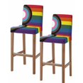 thumbnail image 1 of Modern Geometric Bar Stool Covers Set of 2, Abstract Colorful Striped Stretch Washable Bar Chair Covers with Backs, Removable Pub Counter Height Chair Cover for Kitchen Dining Room Cafe, 1 of 7