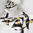 thumbnail image 1 of Modern Geometric Bathroom Rugs Set Black and Gold Line Non Slip Absorbent Soft Bath Mats 3 Piece Set with Bathroom Rug, U-Shaped Floor Mat, Toilet Seat Cover Small Size, 1 of 9