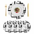 thumbnail image 1 of Modern Geometric Black Round 13 Inch Placemats Set of 4, Abstract Minimalist Artwork Lines HeatResistant Non Slip Place Mats for Dining Table, Wipeable Braided Kitchen Table Mats for Housewarming, 1 of 9