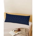 thumbnail image 1 of Modern Geometric Body Throw Pillow Cover Case, Couch Sofa Bed Pillowcase, Soft Decorative Pillow Protector, Art Lines Blue Backdrop 20x54Inch Long Reversible Pillow Shams with Zipper, 1 of 6
