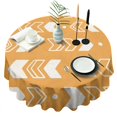 thumbnail image 1 of Modern Geometric Boho Round Table Cloth,Wrinkle Free Table Cover with Polyester,Waterproof Reusable Round Table Clothes for Kitchen Picnic Party (Round,60x60inch), 1 of 6