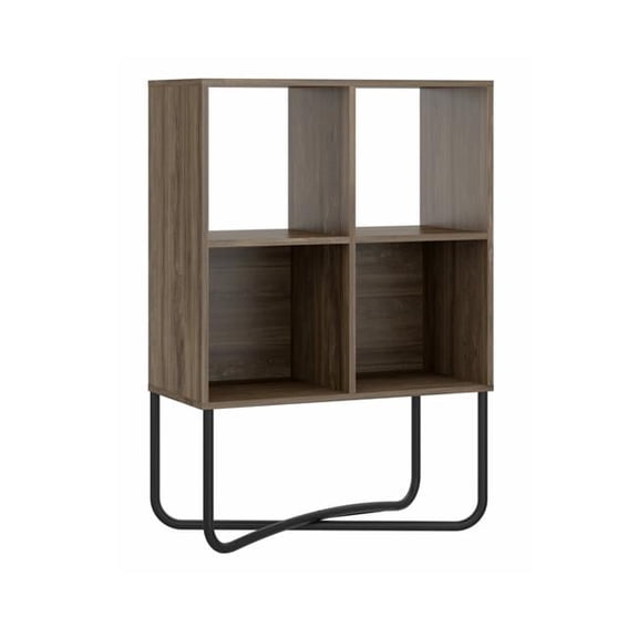 Modern Geometric Bookcase, Walnut