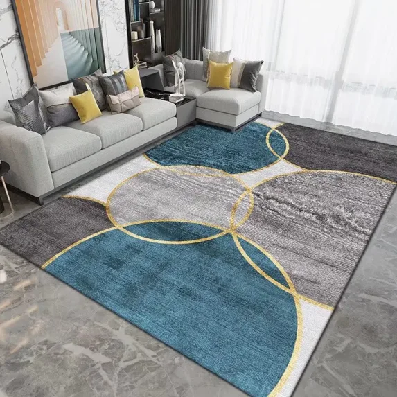 Modern Geometric Carpet Living Room Sofa Side Coffee Table Mat Luxury Bedroom ration Rug Abstract Go
