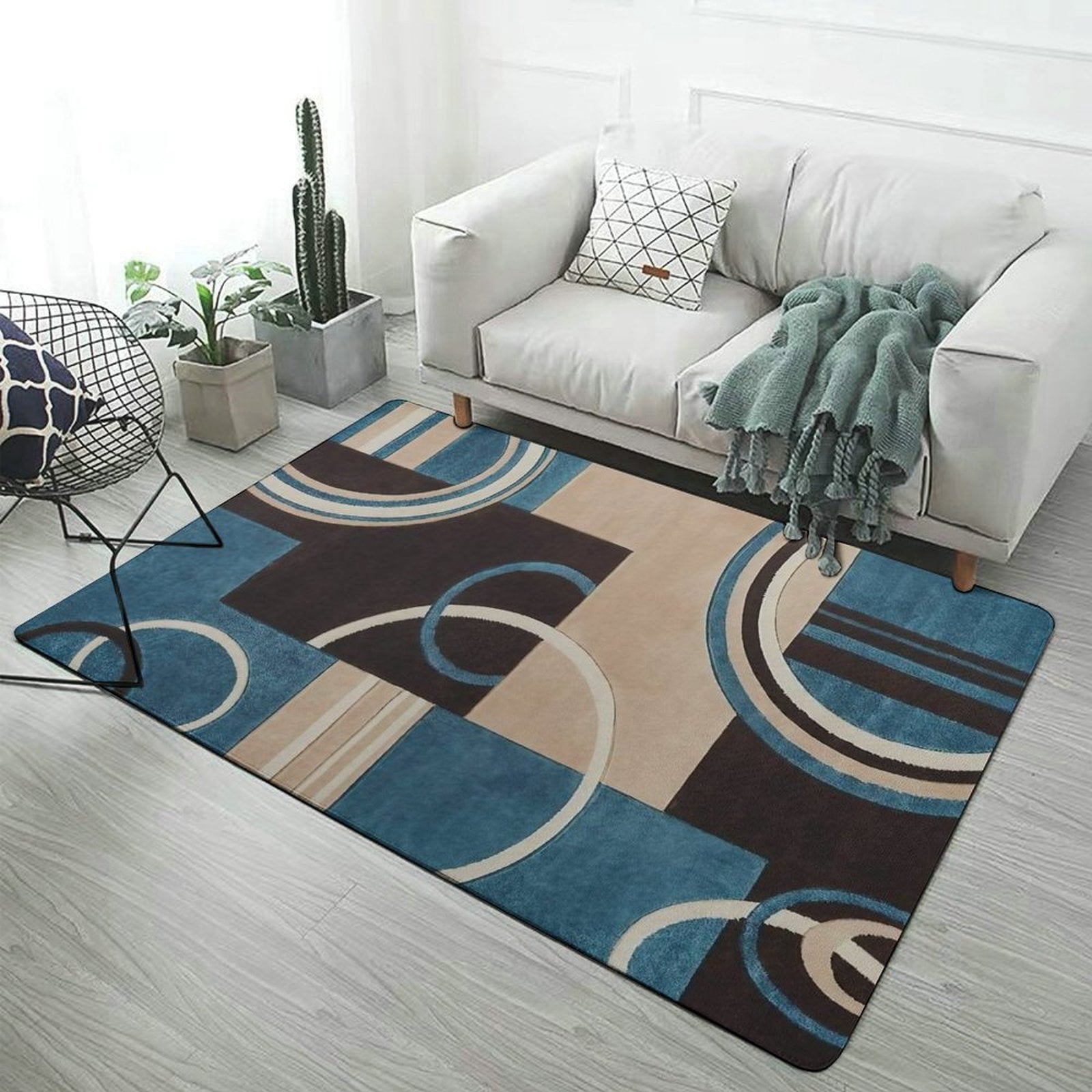 Modern Geometric Carpet for Home Decoration Soft Comfy Rugs for Bedroom Room Living Room Bathroom Entrance Door Non-slip Comfort Mat 63"x 79"