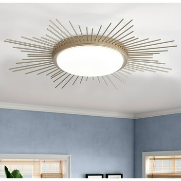 Modern Geometric Circle 1-Light LED Flush Mount Lamp Fixture Gold