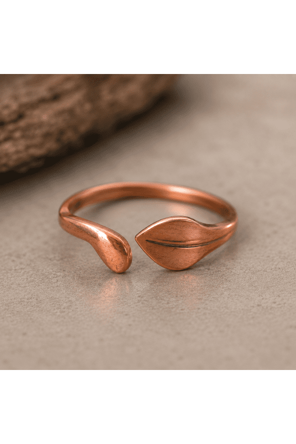 Modern Geometric Copper Ring Handmade, Minimalist Circle Bar Copper Band Jewelry