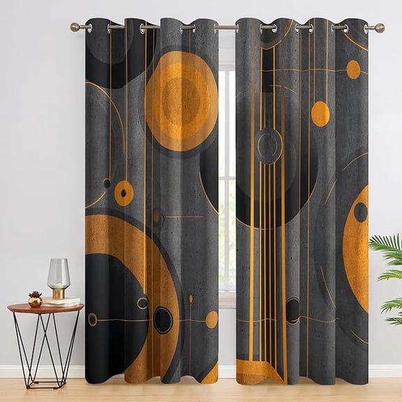 Modern Geometric Curtains for Bedroom Decor, Abstract Contemporary Nordic Pattern Design Blackout Drapes, Modern Geometric Curtains for Living Room 26"W x 45"L (Pack of 2)