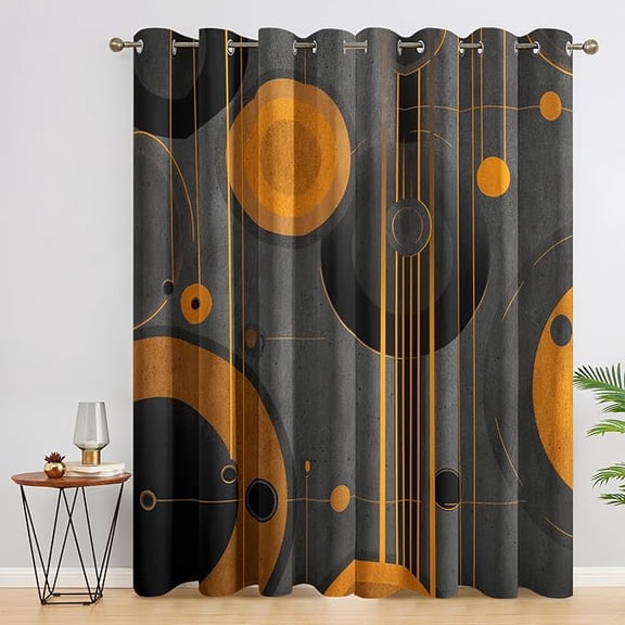 Modern Geometric Curtains for Bedroom Decor, Abstract Contemporary Nordic Pattern Design Blackout Drapes, Modern Geometric Curtains for Living Room 26"W x 63"L (Pack of 2)