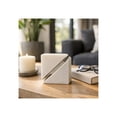 thumbnail image 1 of Cube Cut Figurine for Home and Bathroom Decor - Marble Stone Decorative Sculpture for Office, Room, Living Room, Shelf, and Coffee Table Display - Statues and Ornaments for Mantel Styling - 4?, White, 1 of 12