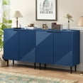 thumbnail image 1 of GDF Studio Modern Geometric Design Side Cabinets with Adjustable Shelves and Spacious Storage, Navy Blue, Set of 2, 1 of 12