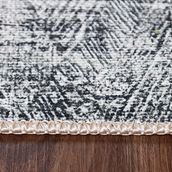 Modern Geometric Diamond Distressed Power-Loomed Indoor Area Rug or Runner, 2'6" X 7'6", Mossy Oak by Blue Nile Mills