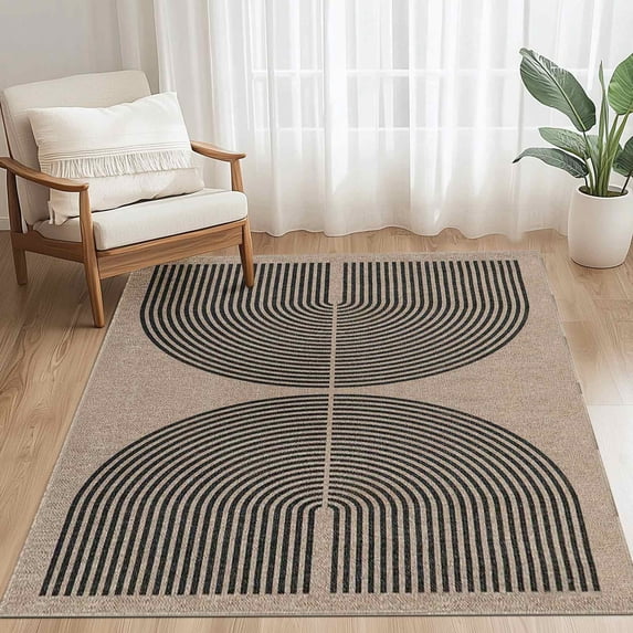 Modern Geometric Entrance Rug Washable Polyester Floor Mat for Indoor Doorway, 15.7x23.6in