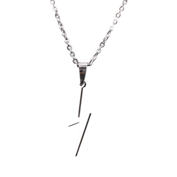 Modern Geometric Flashs Pendant Stainless Steel Chain Necklace for Unisex Adults, Jewelry Gifts