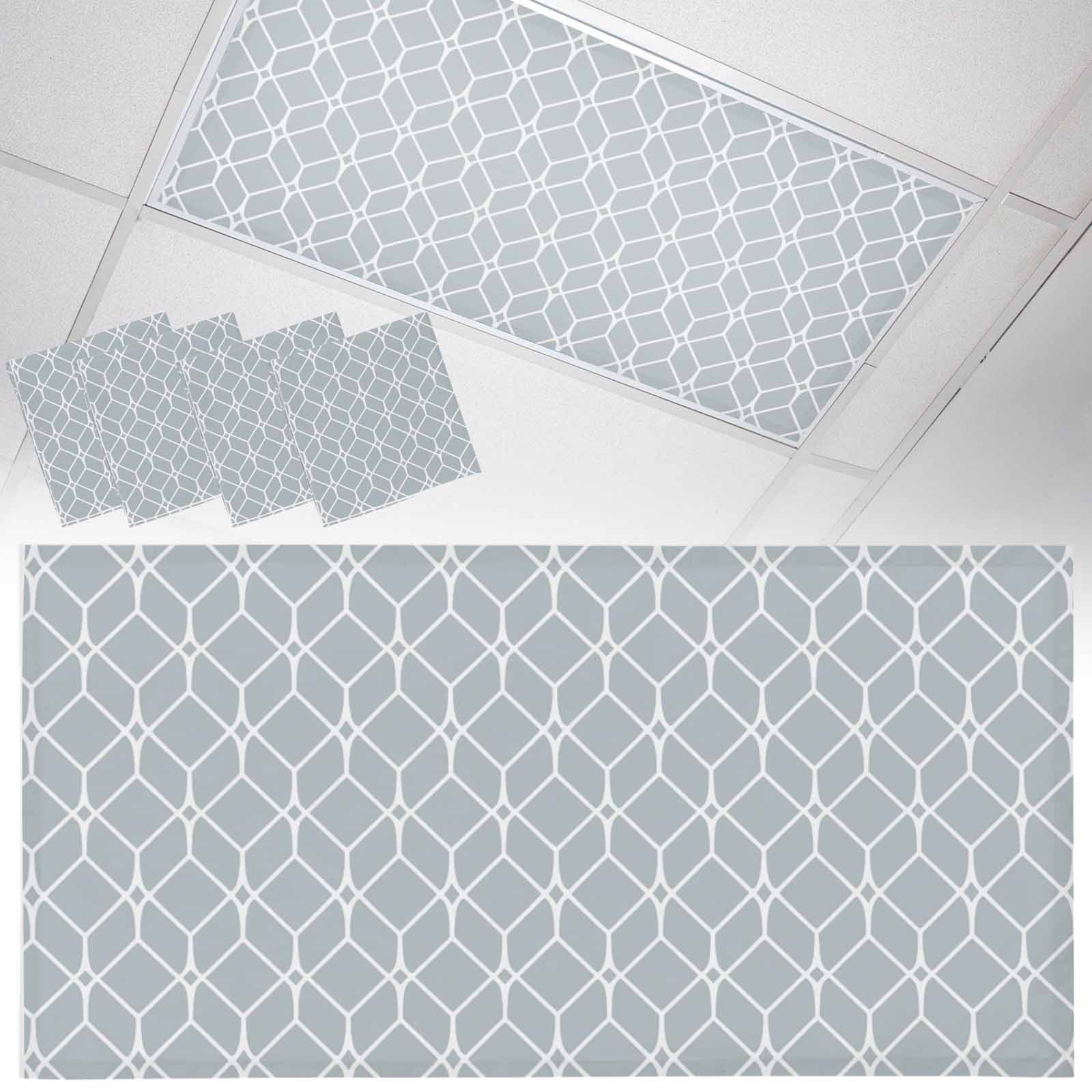Modern Geometric Fluorescent Light Covers Grey Color Blocks Abstract ...