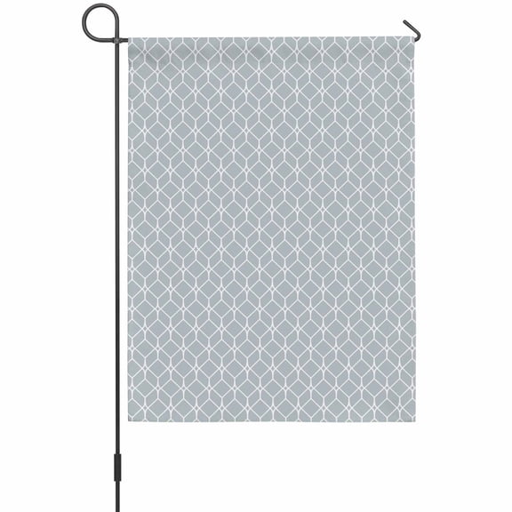 Modern Geometric Garden Flags For Outdoor, Grey Color Blocks Abstract Cube Simple Small Double Side Yard Flags Weather Proof Garden Decor for Lawn Outside Holiday 12 x 18 Inches