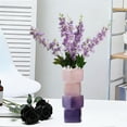 thumbnail image 1 of Modern Geometric Glass Table Decor, Stacked Square Sculpture, Gradient Art Centerpiece for Living Room Dining Table, French Medieval Style Home Ornament, Decorative Flower Arrangement Vase, 1 of 7