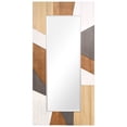 thumbnail image 1 of "Modern Geometric" Hand Made Solid Paulownia Wood Beveled Leaner Mirror,size 80"x40", 1 of 12
