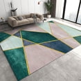 thumbnail image 1 of Modern Geometric Irregular Pattern Area Rug, Pink Green Marble Texture Indoor Non-Slip Kids Rugs, Machine Washable Breathable Durable Carpet For Front Entrance Floor Decor 4 x 6ft, 1 of 6